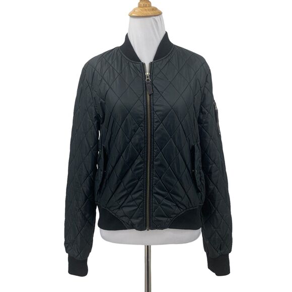 Volcom Flight Jacket Womens S Small Black Full Zip Insulated Quilted Bomber - Picture 1 of 16